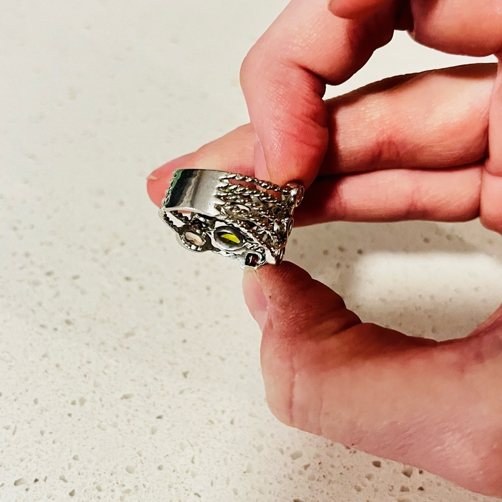 Multi-Metal Silver/Gold, Multi Color Stacked Ring - Picture 6 of 7